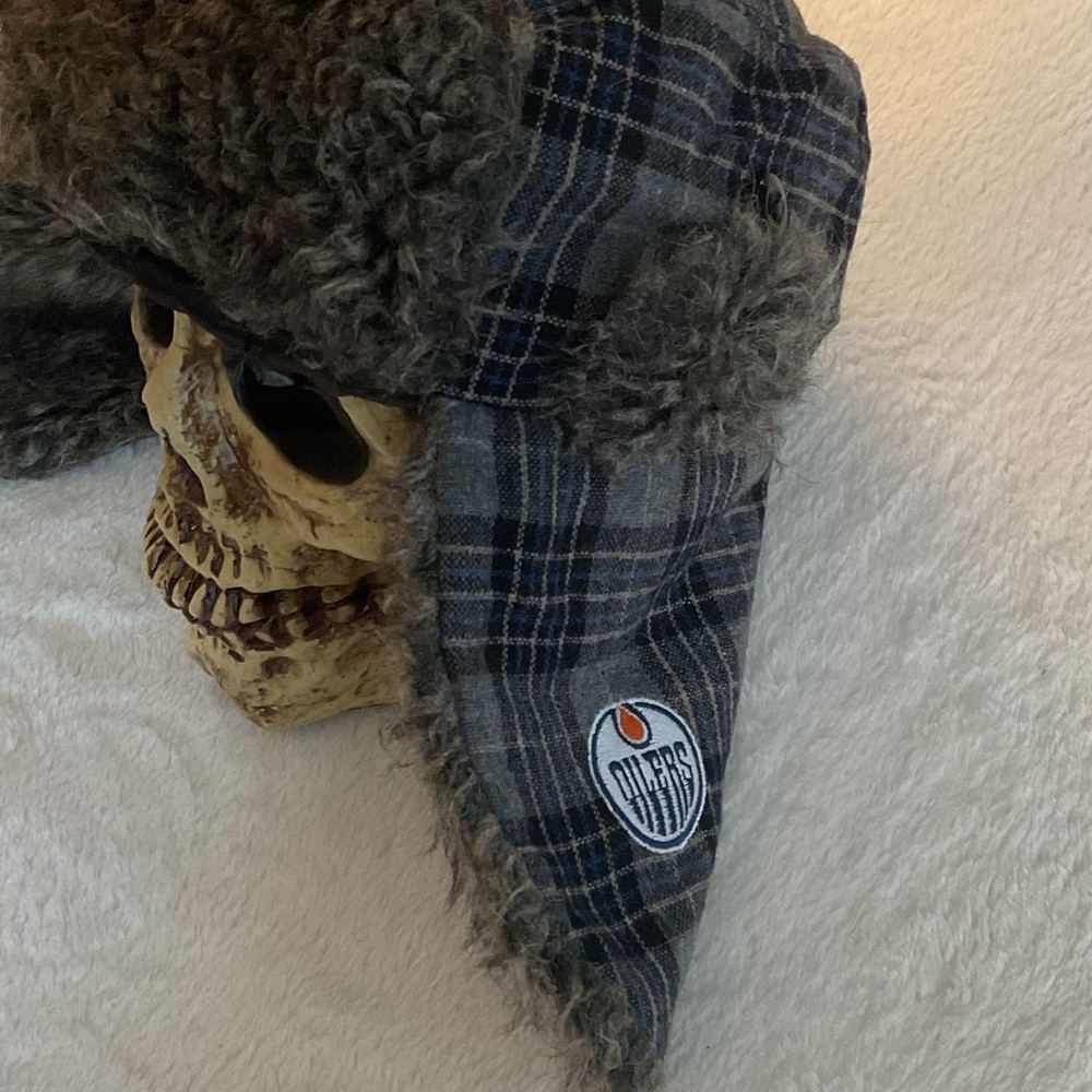 NHL oilers  Fur and plaid Trapper Hat